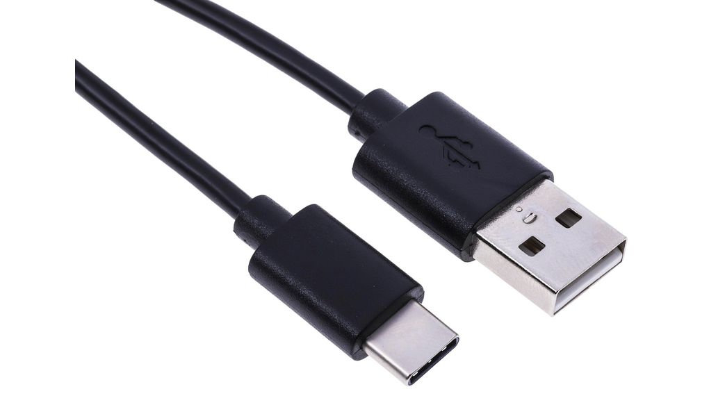 Kabel, USB A-Stecker - USB C-Stecker, 1m, USB 2.0, Schwarz